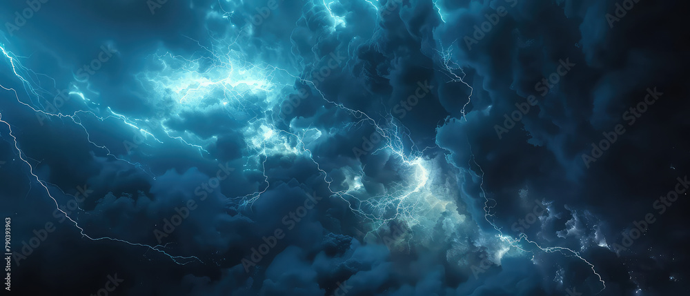 Majestic electric blue storm clouds