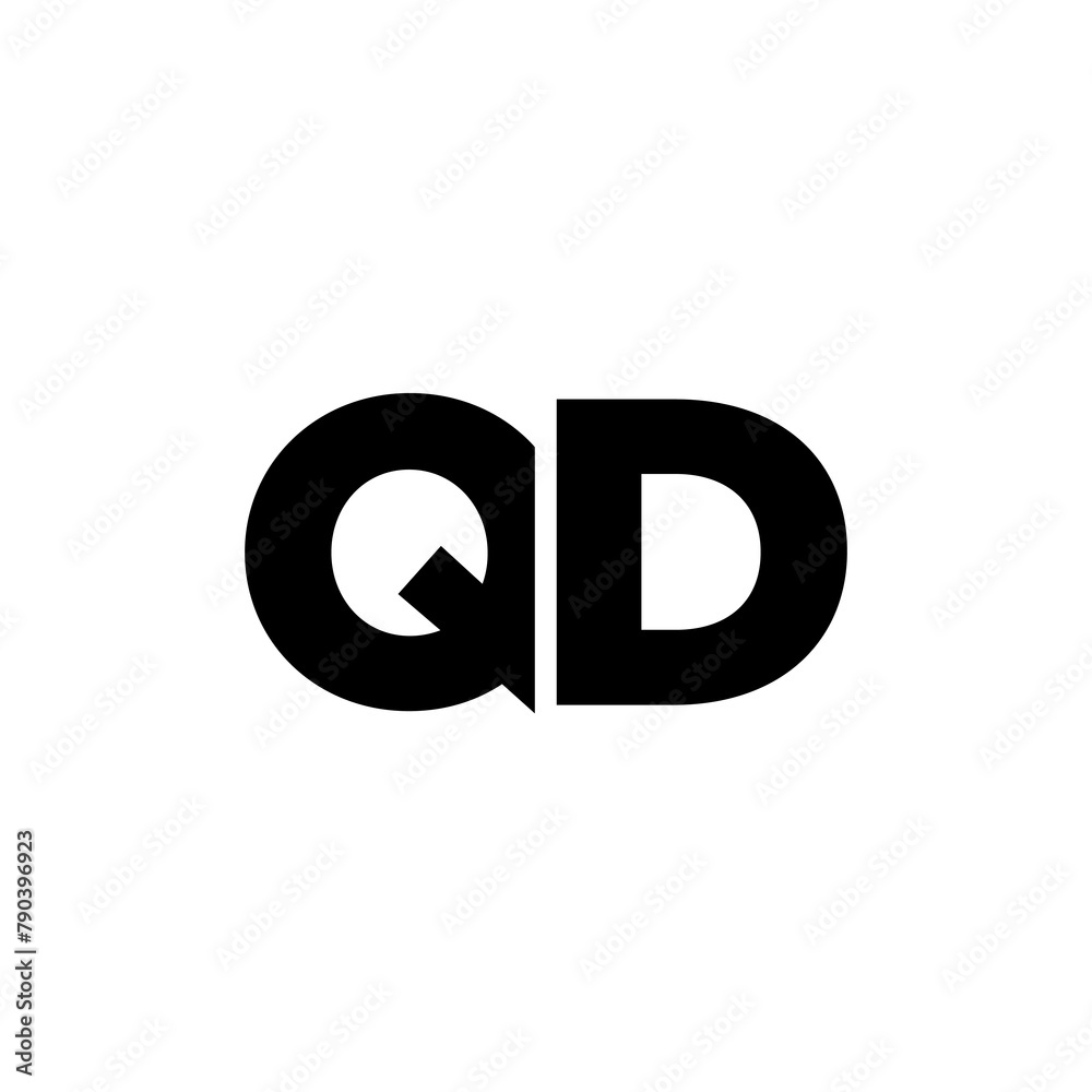 Obraz premium Letter Q and D, QD logo design template. Minimal monogram initial based logotype.