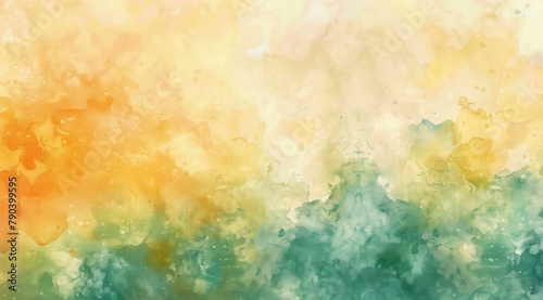 Green, yellow abstract watercolor texture background.