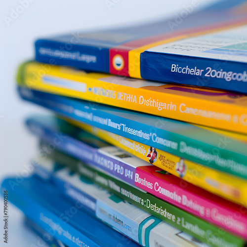 Vibrant Stacked PG Entrance Exam Study Guides Representing Various Subjects