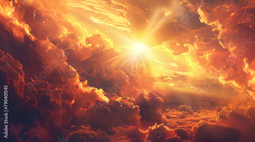 Digital Sun Rays Artwork