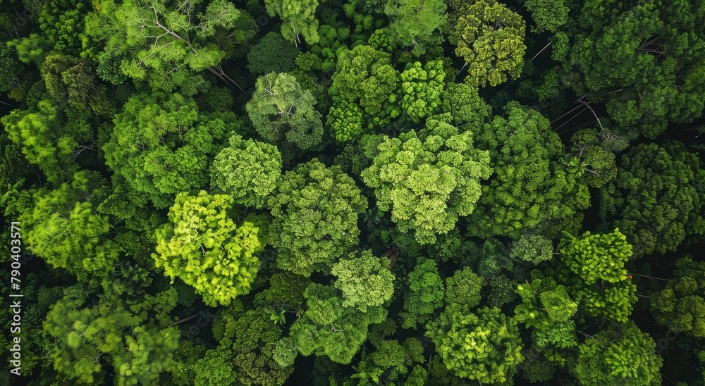 Overhead View of a Rich Green Forest Canopy Teeming with Life Overhead View of a Rich Green Forest Canopy Teeming with Life