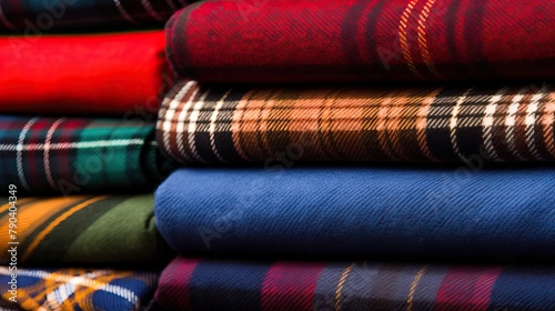 Colorful Woolen Blankets Display: Sale of Home Textiles