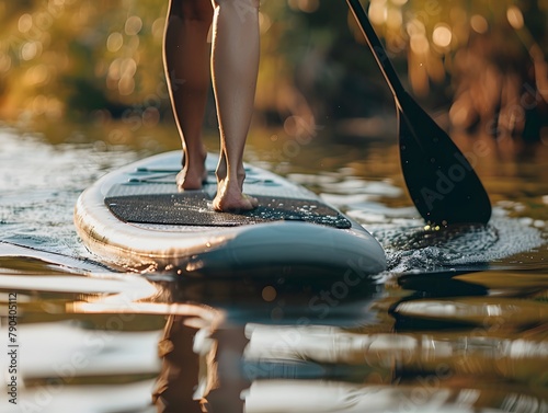 Close up of a person on a paddleboard