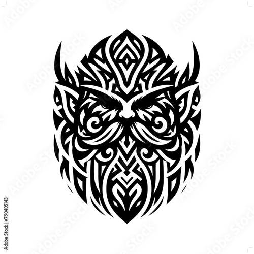 dwarf; dwarve in modern tribal tattoo, abstract line art of people, minimalist contour. Vector