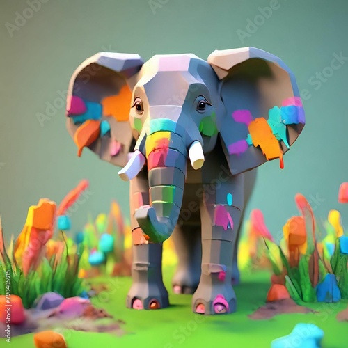 Elefante Colorido feito em IA.