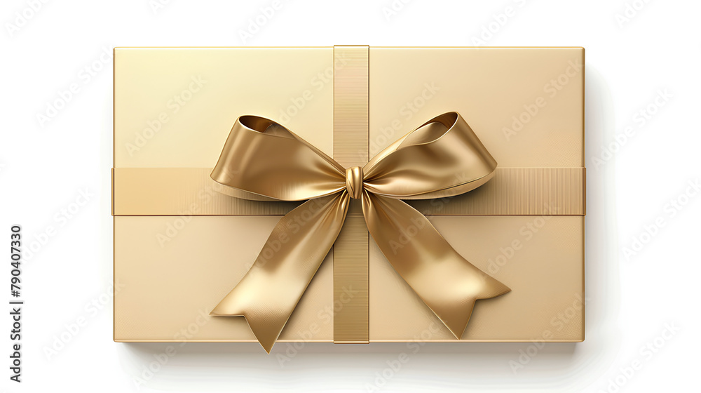 Here is a gold pre-paid gift card with a ribbon and bow Here is a gold pre-paid gift card with a ribbon and bow