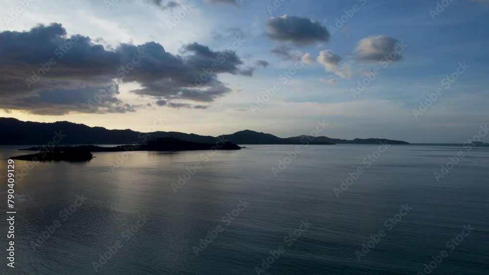 4K Aerial drone video of beautiful White Beach with great palm trees and crystal clear blue water at sunset time. Port Barton, Philippines 4K Aerial drone video of beautiful White Beach with great palm trees and crystal clear blue water at sunset time. Port Barton, Philippines
