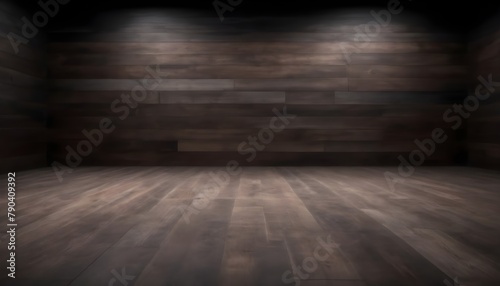 Wooden planks on the floor, creating a rustic and moody atmosphere © nizar