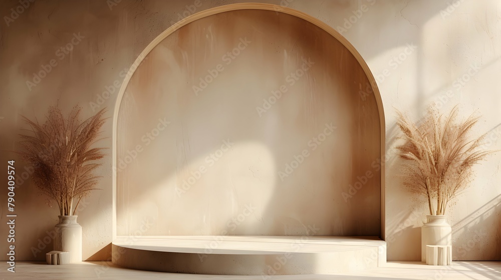 luxury abstract elegant Platform podium background shapes and curtains Geometric product show