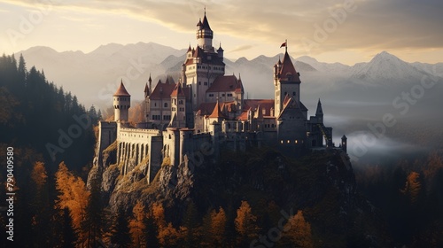 Castle in the mountains. Fantasy world © KRIS