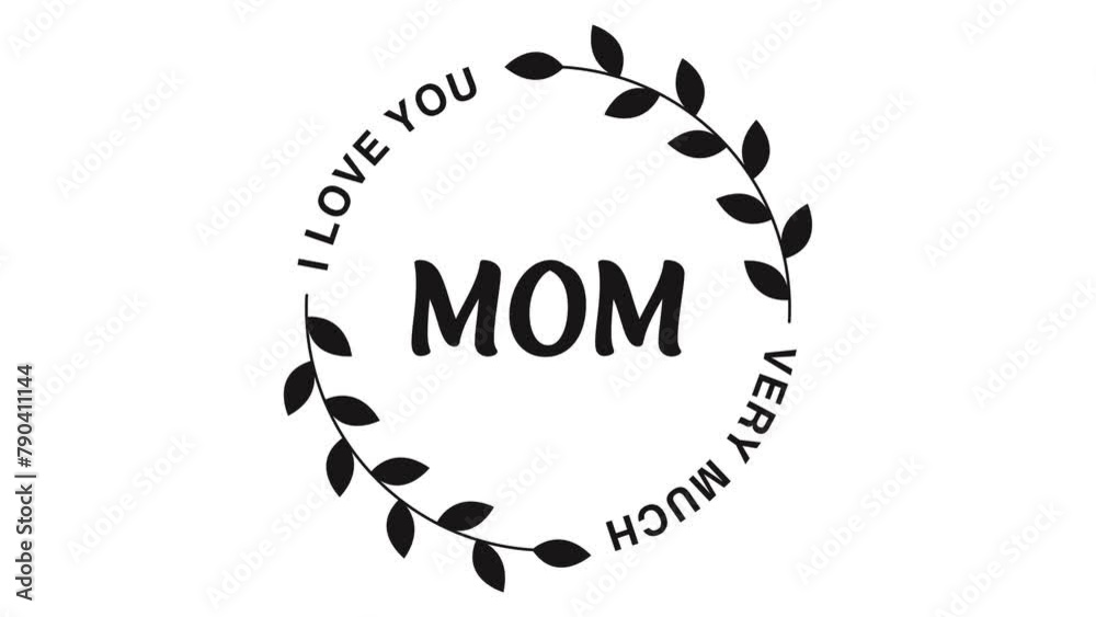 Happy Mother's Day text animation in black color with leaf. Alpha channel. Suitable for mother's day celebrations around the world. 4K Video Happy Mother's Day text animation in black color with leaf. Alpha channel. Suitable for mother's day celebrations around the world. 4K Video