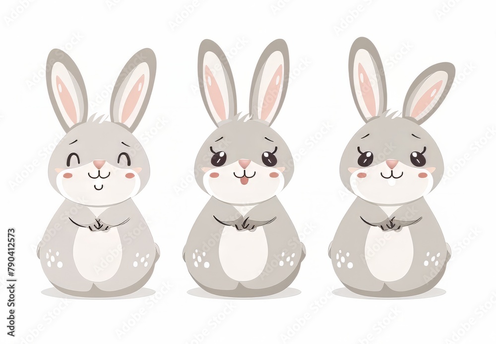 Cute bunnies: adorable bunny art featuring chubby cheeks, expressive eyes. Easter-themed content Cute bunnies: adorable bunny art featuring chubby cheeks, expressive eyes. Easter-themed content