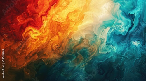 Abstract colorful red yellow and blue wavy background