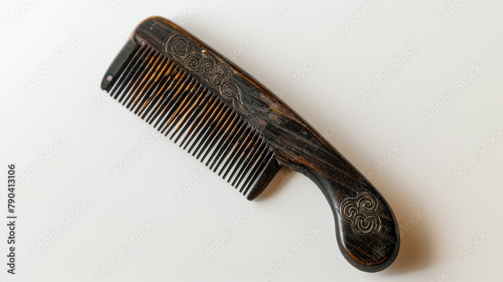 Antique lice comb displayed on a white backdrop Antique lice comb displayed on a white backdrop