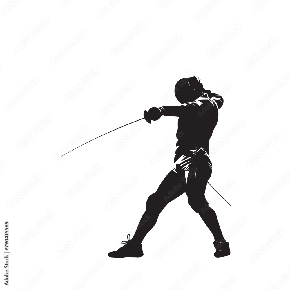 Vector silhouette of a fencing sports person. Flat cutout icon Vector silhouette of a fencing sports person. Flat cutout icon