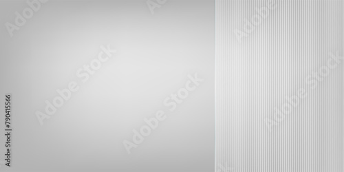 Ribbed glass vector effect. Transparant plastic clear glossy panel. Light acrylic plexiglass texture overlay. Rectangular corrugated screen background for cosmetics. Gray podium cold pearly material photo