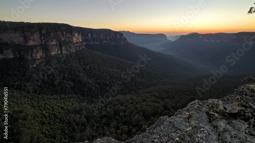 Govetts Leap Sunrise Timelapse Blue Mountains National Park Sydney Australia photo