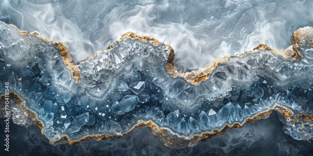 Obraz premium Colorful Geode Crystal Patterns in Banner Format, Colorful Background, Natural Pattern