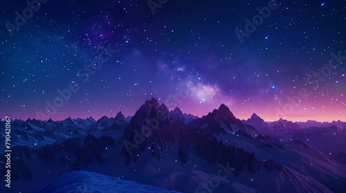 Alpen mountains and stars, clean sky