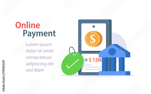 online mobile banking concept. Online payments and electronic bill payments. Transaction security. Collection of mobile banking application design concepts