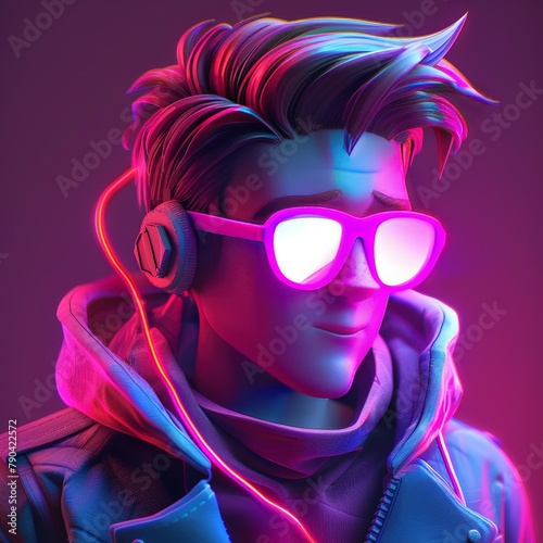3d cartoon avatar  man with glasses  vibrant color  cyberpunk light  blender render  --chaos 10 --ar 1 1 --style raw --stylize 200 Job ID  2609ed31-ea99-45b9-988c-0238da265dcb