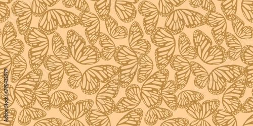 Abstract repeating pattern of butterfly wings. Vector illustration suitable for prints