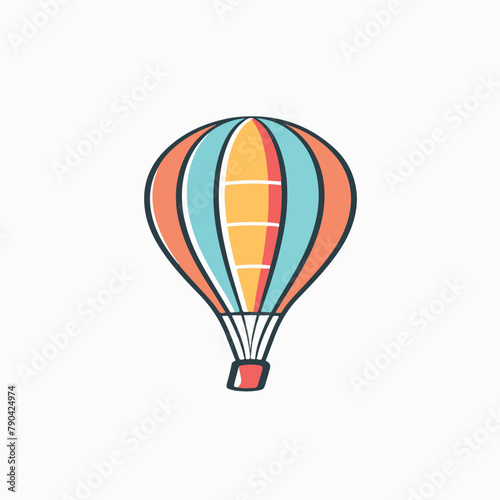 Hot Air Balloon in cartoon, doodle style. Image for t-shirt, web, mobile apps and ui. Isolated 2d vector illustration in logo, icon, sketch style, Eps 10. AI Generative