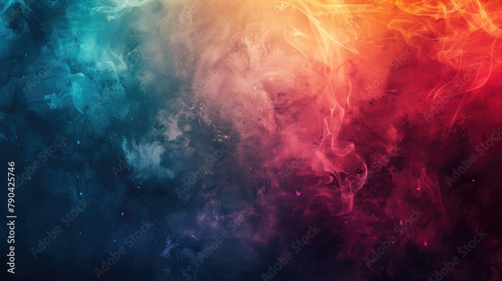 Abstract background with blue and red smoke-like patterns blending together