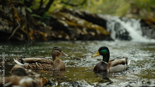 The ducks are enjoying themselves