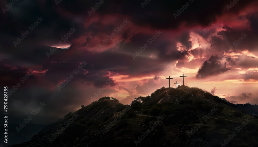 The Christianity themed on a background with dramatic at dawn, the spirit of preaching the Gospel throughout the world. A beautiful sea of clouds, dark clouds and sky and sunbeams The Christianity themed on a background with dramatic at dawn, the spirit of preaching the Gospel throughout the world. A beautiful sea of clouds, dark clouds and sky and sunbeams