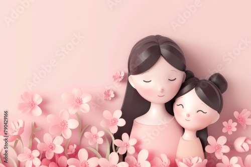 mother's love for daughter 3 d - 5 d illustration. © FotoStalker