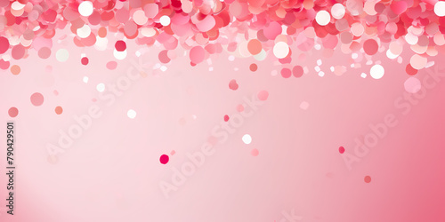 Pink banner with pink and white confetti