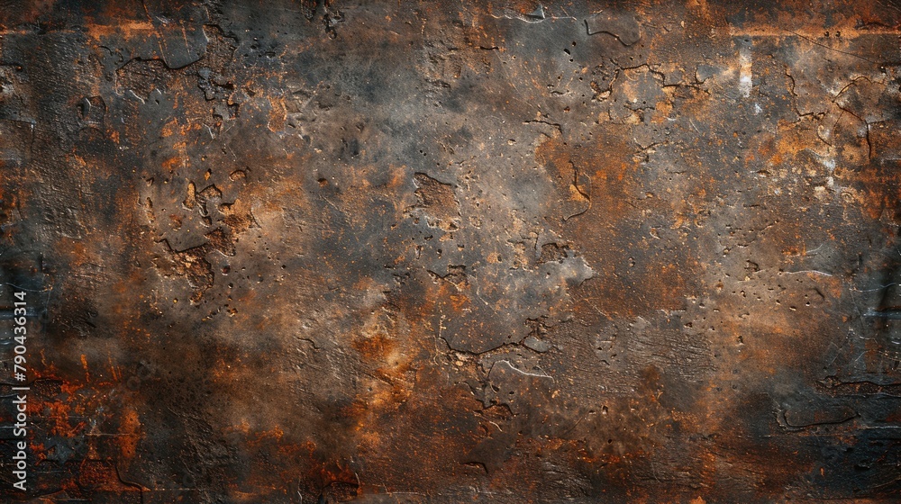 A wall with a lot of rust and holes. The wall is brown and has a lot of texture