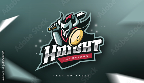 Black Knight logo template with text editable