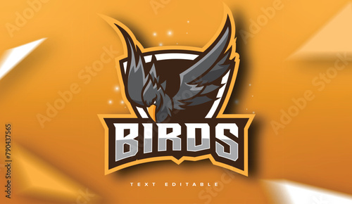 Bird logo template with text editable