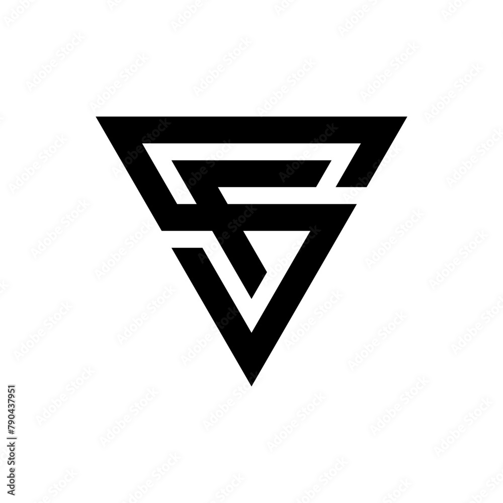 Letter SF triangle monogram logo design Letter SF triangle monogram logo design