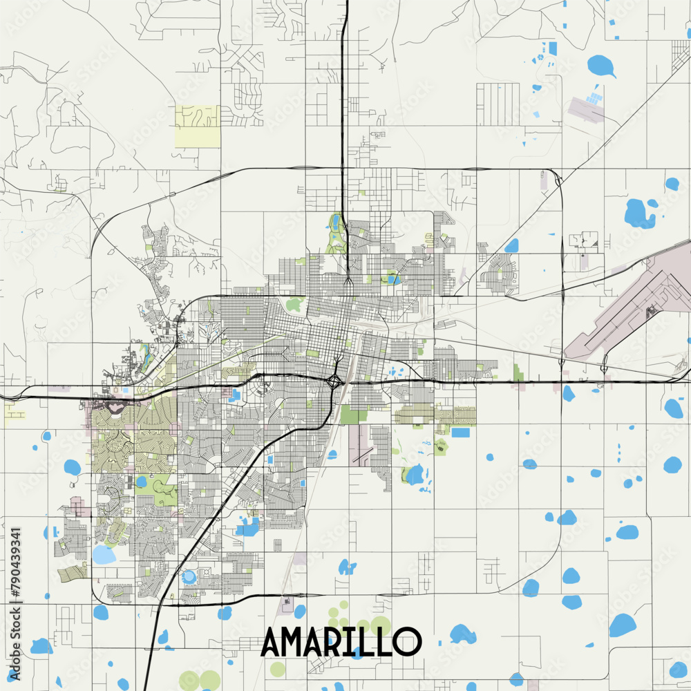 Amarillo Texas USA map poster art