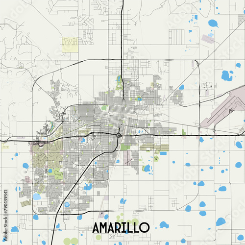 Amarillo Texas USA map poster art photo