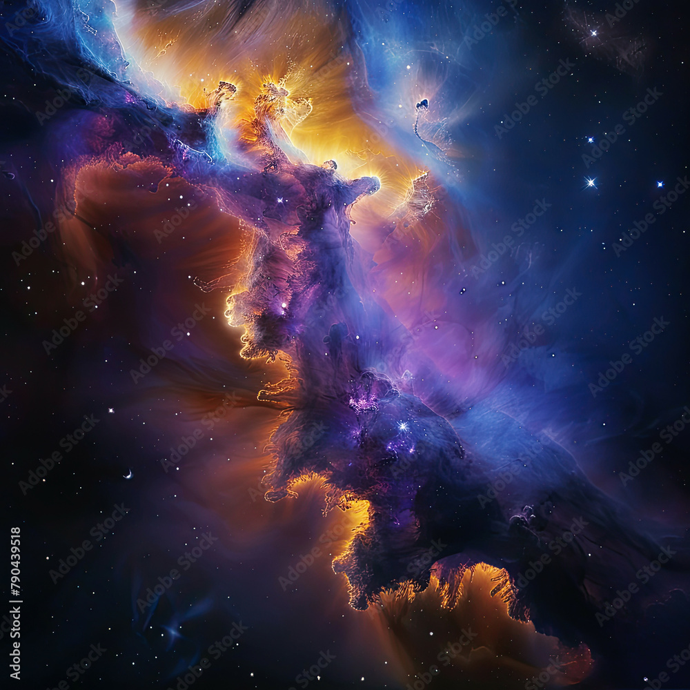 Celestial Symphony Mesmerizing Cosmic Display Background