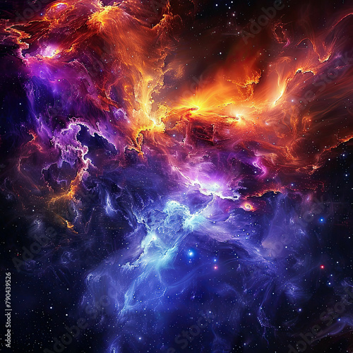 Celestial Symphony Mesmerizing Cosmic Display Background © Artistic