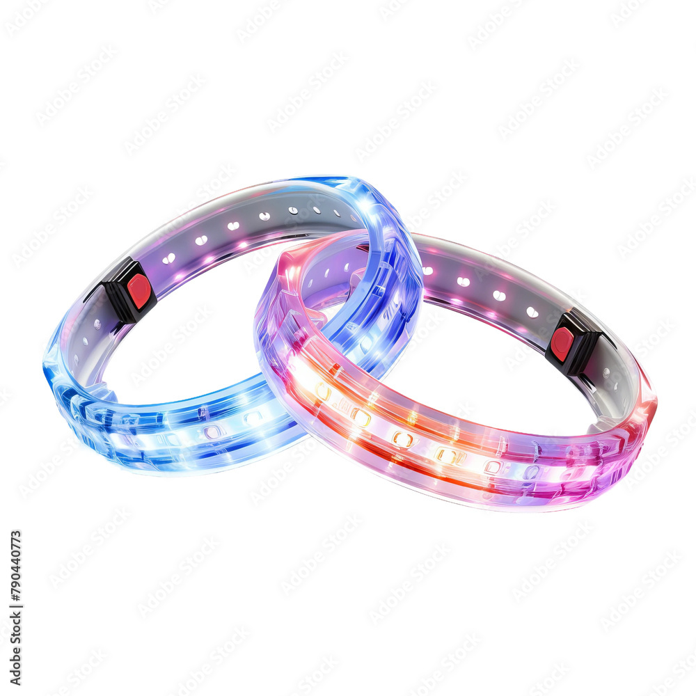 Amazing Flashing LED Wristbands Isolated On White Background Amazing Flashing LED Wristbands Isolated On White Background
