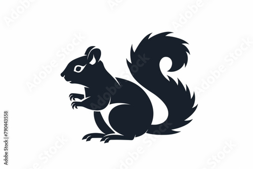 simple flat squirrel icon silhouette vector vector icon  white background  black colour icon