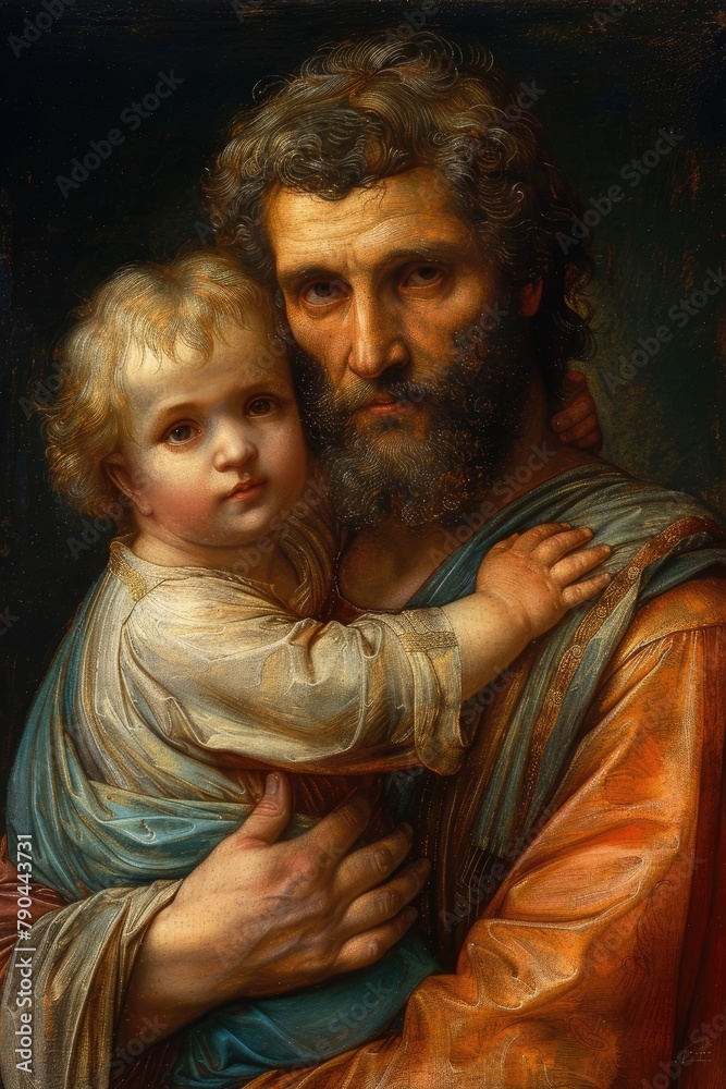 Tenderness of saint Joseph, a touching portrayal of the paternal love ...