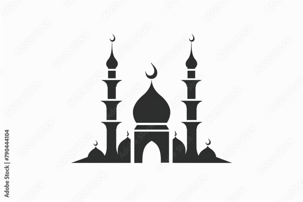 simple wudhu icon design template vector, muslim ablution symbol vector icon, white background, black colour icon