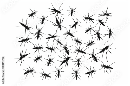 swarms of flying mosquitoes illustration vector icon  white background  black colour icon