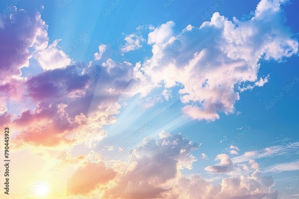 Sunset sky for background or sunrise sky and cloud at morning - generative ai Sunset sky for background or sunrise sky and cloud at morning - generative ai