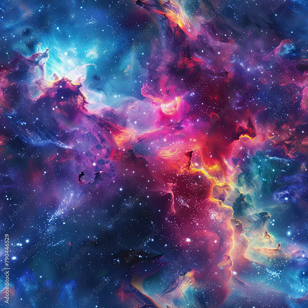 Vibrant Nebula - Colorful Celestial Tapestry Vibrant Nebula - Colorful Celestial Tapestry
