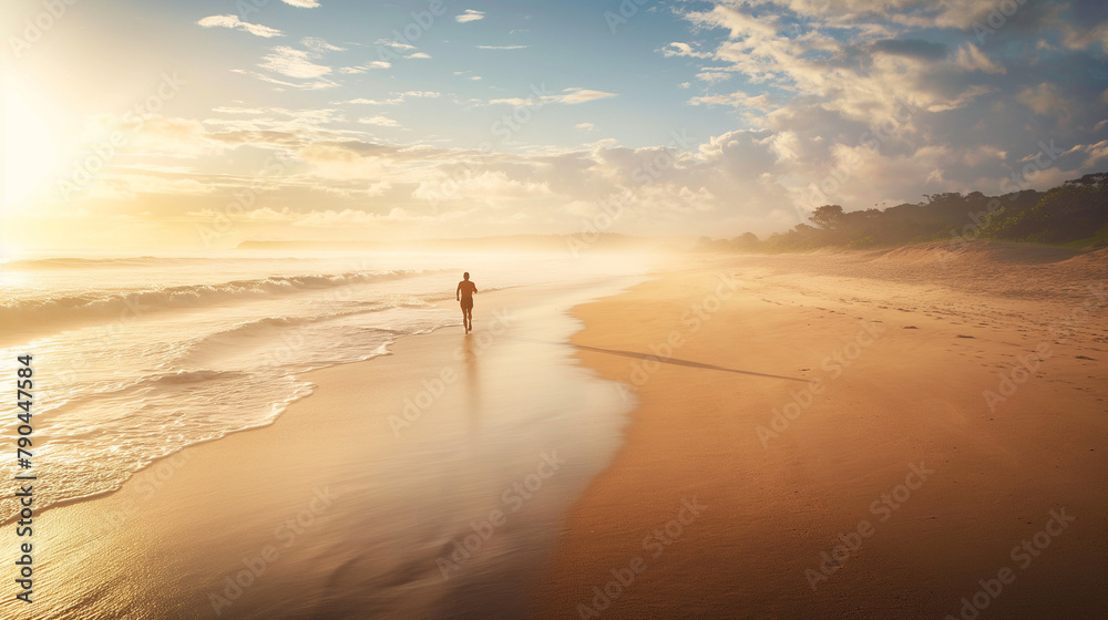 Serene Beach Sunrise Run