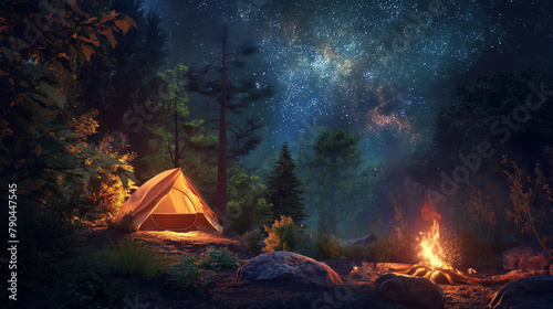 Starry Night Over Campsite